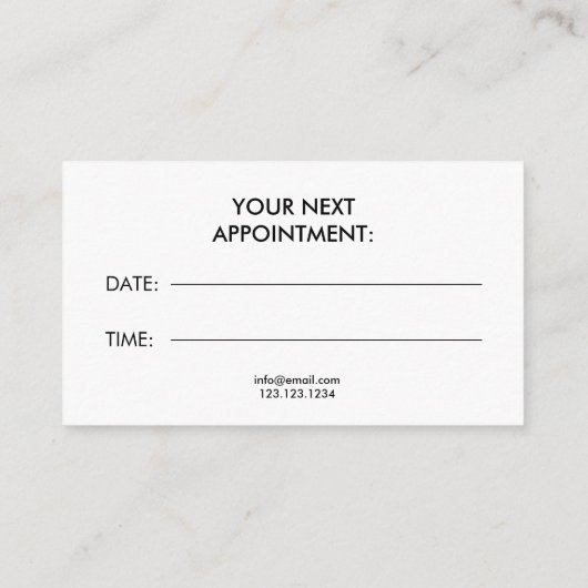 シックなピンクグリッターフローラ美容師 予約カード (裏面)