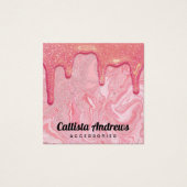 シックなピンクグリッターマーブルドリップスイヤリングディスプレイ (正面)