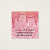 シックなピンクグリッターマーブルドリップスイヤリングディスプレイ (裏面)