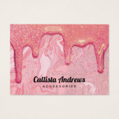 シックなピンクグリッターマーブルドリップブレスレットディスプレイ (正面)