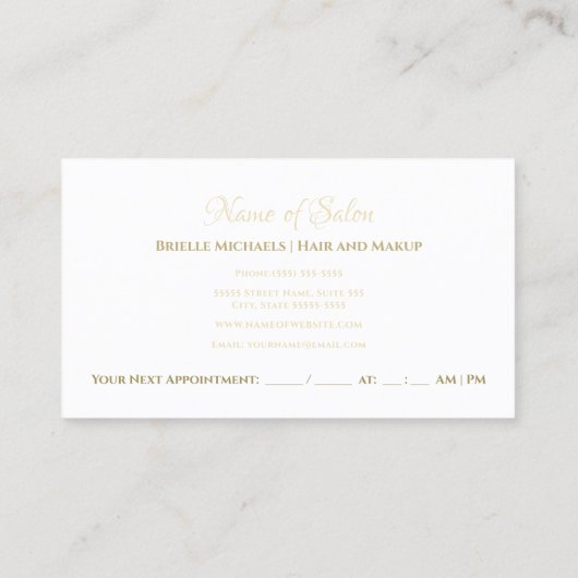 シックなピンクグリッツホーグラス美しいサロンアポイントメント 予約カード (裏面)
