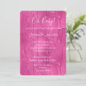 シックなピンクケーキつや消しベビーシャワー 招待状 (スタンド正面)