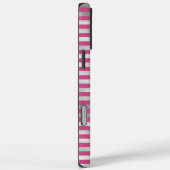 シックなピンクシルバーズストライプモノグラム Case-Mate iPhoneケース (裏面 / 右)