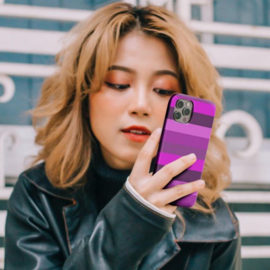 シックなピンクストライプ色のモノクロパターン美学 Case-Mate iPhoneケース