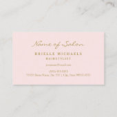 シックなピンクストライプ金ゴールドはさみ髪と美しい 名刺 (裏面)