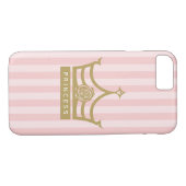 シックなピンクストライプ金ゴールドバラプリンセスクラウン Case-Mate iPhoneケース (裏面(横))