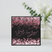 シックなピンクスパークルサロンビジネスギフトカード シーズンカード (スタンド正面)