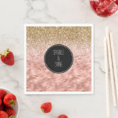 シックなピンクゼブラプリントグリッツ スタンダードランチョンナプキン (インサイチュ)