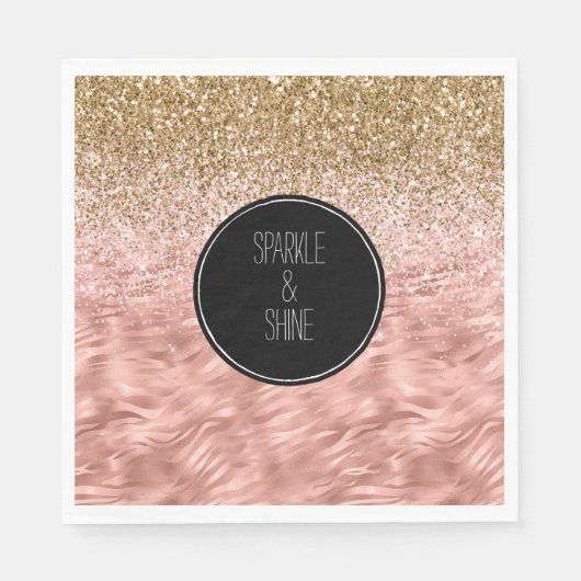 シックなピンクゼブラプリントグリッツ スタンダードランチョンナプキン (正面)