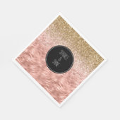 シックなピンクゼブラプリントグリッツ スタンダードランチョンナプキン (角)