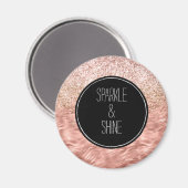 シックなピンクゼブラプリントグリッツ マグネット (正面/裏面)