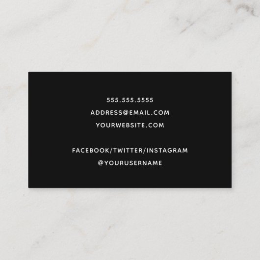 シックなピンクタイプライターエディター作家 名刺 (裏面)