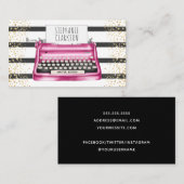 シックなピンクタイプライターエディター作家 名刺 (正面/裏面)
