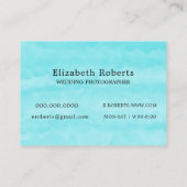 シックなピンクティール(緑がかった色)フローラカメラ結婚のフォトグラファー 名刺 (裏面)