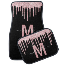 シックなピンクドリッピンググリッターモノグラム名