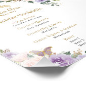 シックなピンクパープルフローラキンセアニェラバードリンク フォトプリント            (角)