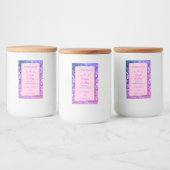 シックなピンクパープルブルーグラデーショングリッター製品ラベル フードラベル (ボトル)