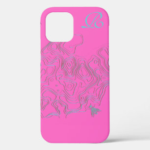 シックなピンクビーモノグラムケースメイトiPhoneケース iPhone 12ケース