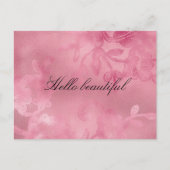 シックなピンクフェミニンフローラレース ポストカード (正面)