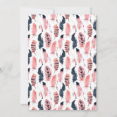 シックなピンクフラミンゴカップルのシャワー招待状 招待状 (裏面)