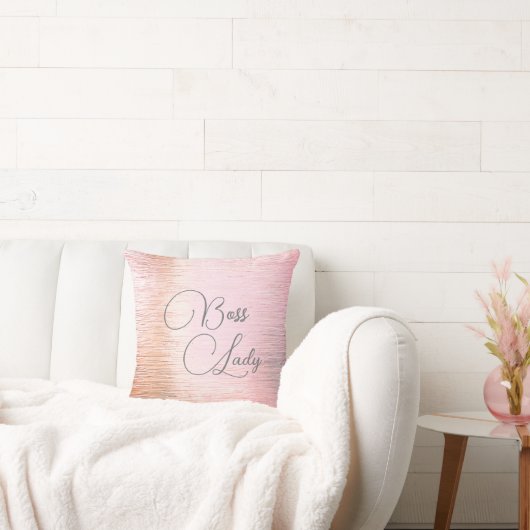 シックなピンクフロステッドガラスボスレディ クッション (ソファ)