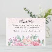 シックなピンクフローラありがとう サンキューカード (スタンド正面)
