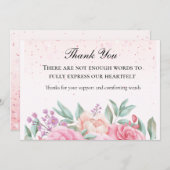 シックなピンクフローラありがとう サンキューカード (正面/裏面)