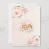 シックなピンクフローラかわいいベビーディアガールベビーシャワー 招待状 (裏面)