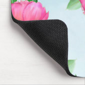 シックなピンクフローラウォーターシンプルカラーガーデンブーケ マウスパッド (コーナー)