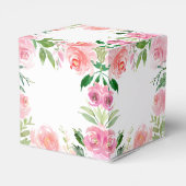 シックなピンクフローラキンセアニラシルバーティアラパーティー フェイバーボックス (裏面サイド)