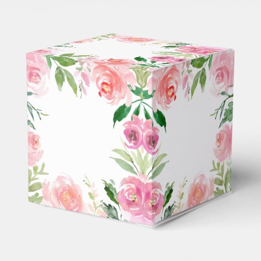 シックなピンクフローラキンセアニラシルバーティアラパーティー フェイバーボックス (裏面サイド)