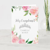 シックなピンクフローラシルバーティアラフェリズクンプレーニョ カード (正面)