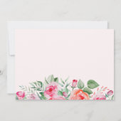 シックなピンクフローラバラサプライズ誕生日パーティー 招待状 (裏面)