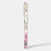 シックなピンクフローラパリエッフェルタワータイポグラフィ Case-Mate iPhoneケース (裏面 / 左)