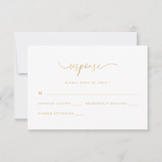 シックなピンクフローラプリントRsvp応答 出欠カード (正面)