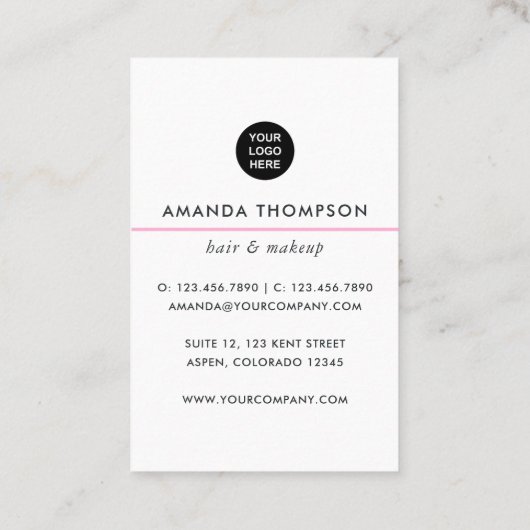 シックなピンクフローラボス美しいファッション 名刺 (裏面)