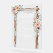 シックなピンクフローラムスリムイスラム系アラビアパーティー アクリルサイン (傾斜)