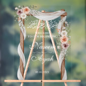 シックなピンクフローラムスリムイスラム系アラビアパーティー アクリルサイン (ニュートラル)