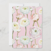 シックなピンクフローラ抽象芸術ブライダルシャワー 招待状 (裏面)