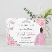 シックなピンクフローラSweet sixteenブラウンプリンセス セーブザデート (スタンド正面)