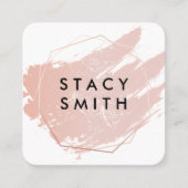 シックなピンクブラシ |ジオメトリ芸術的を表示 スクエア名刺 (正面)
