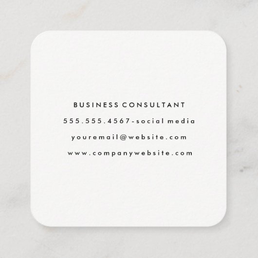 シックなピンクブラシ |ジオメトリ芸術的を表示 スクエア名刺 (裏面)