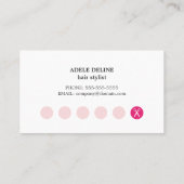 シックなピンクブラックレースヘアサロンロイヤリティカード ロイヤリティカード (裏面)