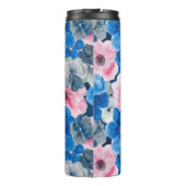 シックなピンクブルーフローラ タンブラー (裏面)