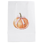 シックなピンクボウカボチャ ミディアムペーパーバッグ (裏面)