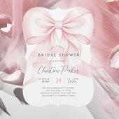 シックなピンクボウブライダルシャワー招待 招待状