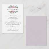 シックなピンクマグノリア結婚の詳細の向き エンクロージャーカード (正面/裏面)