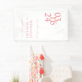 シックなピンクモダンミニマ結婚リスト 横断幕 (インサイチュ)