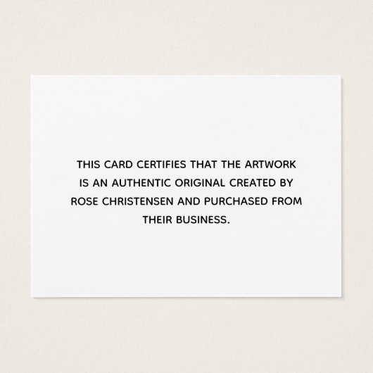 シックなピンクモノグラム真正性証明書 (裏面)