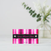 シックなピンクレッドグラデーションブラックスパークルジュエリースタイリッシュ 名刺 (スタンド正面)